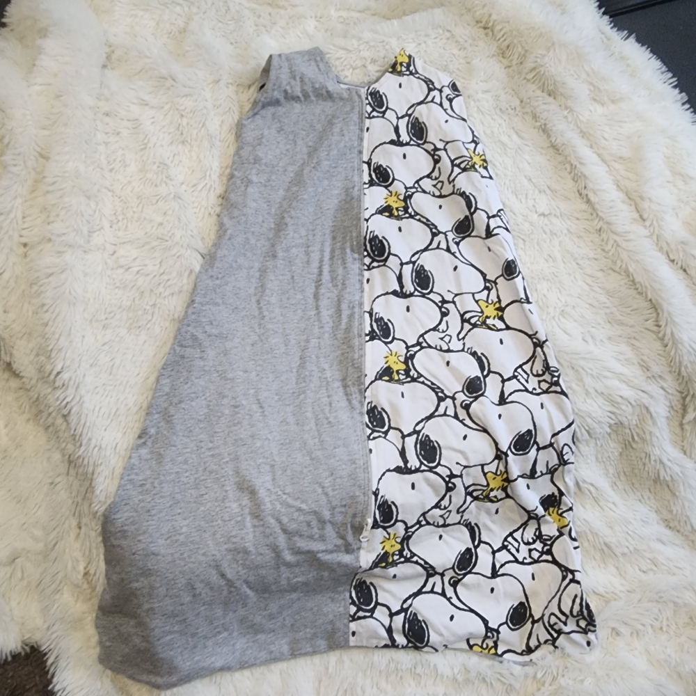 Grey & White Snoopy Print Sleep Sack for Kids